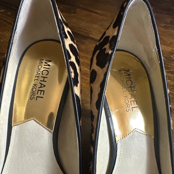 Michael Kors Leopard Print Calf Hair Pointed Toe Stiletto 3” Heels Size 8M - Picture 10 of 12
